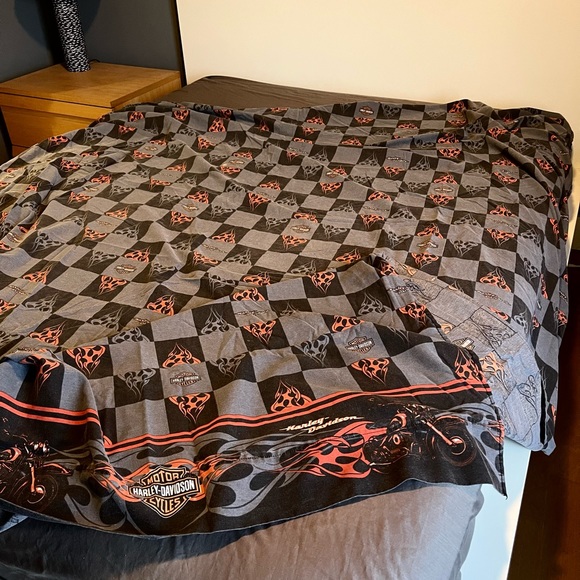HarleyDavidson Bedding Vintage Harleydavidson Queen Flat Bed Sheet